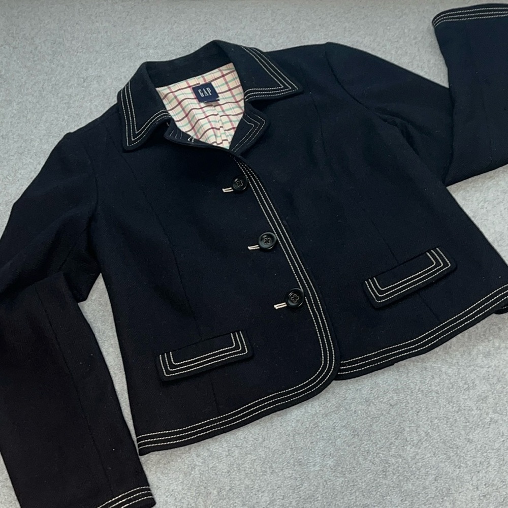 GAP Black Blazer with White Stitching